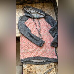 Gray and Pink Southwest Patterned Women's Sweater